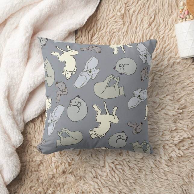 Sleeping dog design on throw pillows (Blanket)