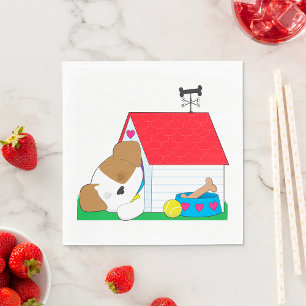 Sleeping Dog In A Dog House Napkin