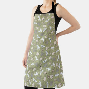 Sleeping Dog Inspired Print in Green Grey Apron