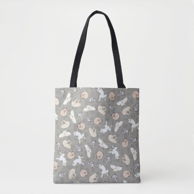 Sleeping Dog Inspired Print in Grey Orange Tote Bag (Front)
