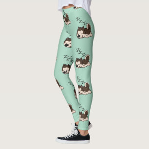 Sleeping Dog Siberian Husky Animal Lover ZZZ Pet Leggings