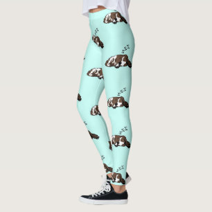 Sleeping Dog ZZZ Cocker Spaniel Pet Owner Animals Leggings