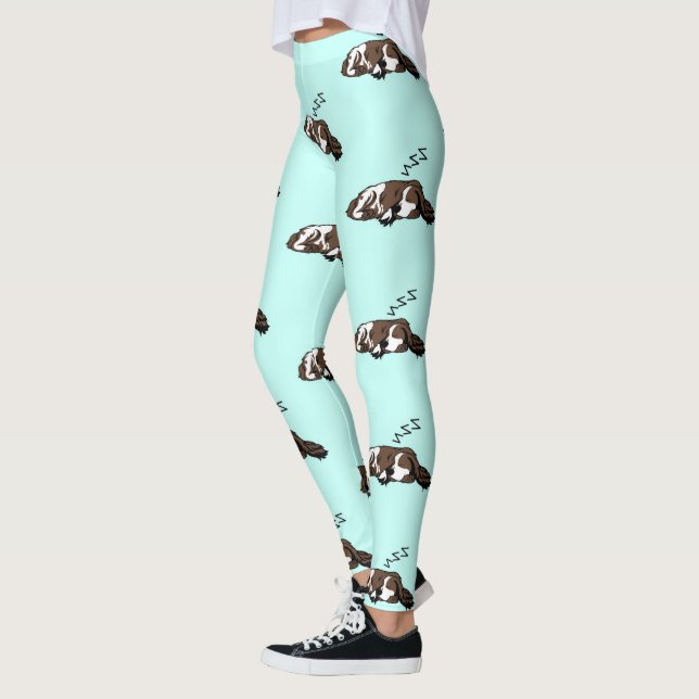 Sleeping Dog ZZZ Cocker Spaniel Pet Owner Animals Leggings (Left)