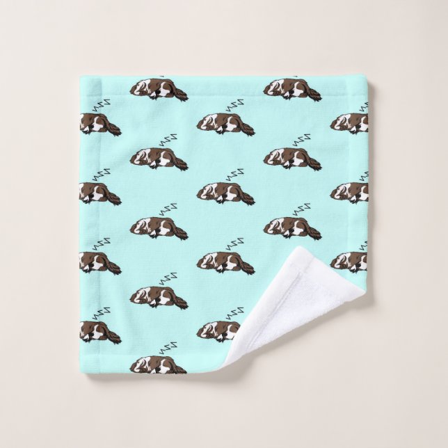Sleeping Dog ZZZ Cocker Spaniel Pet Owner Animals Wash Cloth (Wash Cloth)