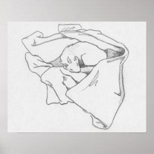 "Sleeping Dragon" Ferret Drawing Poster