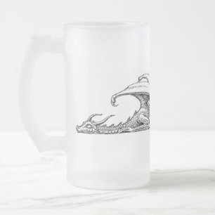 Sleeping Dragon Frosted Glass Mug