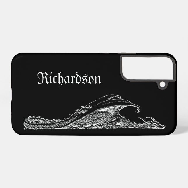 Sleeping Dragon Personalised  Samsung Galaxy S22+ Case (Back Horizontal)