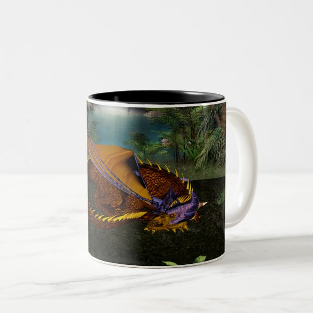 Sleeping Dragon Two-Tone Coffee Mug (Front Right)