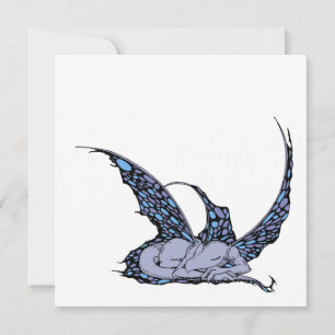 Sleeping Dragonette (Blue) Invitations