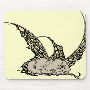 Sleeping Dragonette (Yellow) Mousepad
