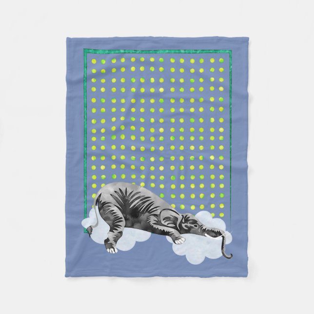 Sleeping Elephant Baby Blanket (Front)