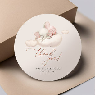 Sleeping Elephant Classic Round Sticker