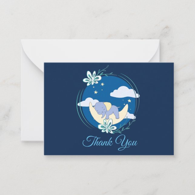 Sleeping Elephant Thank You Card (Front)