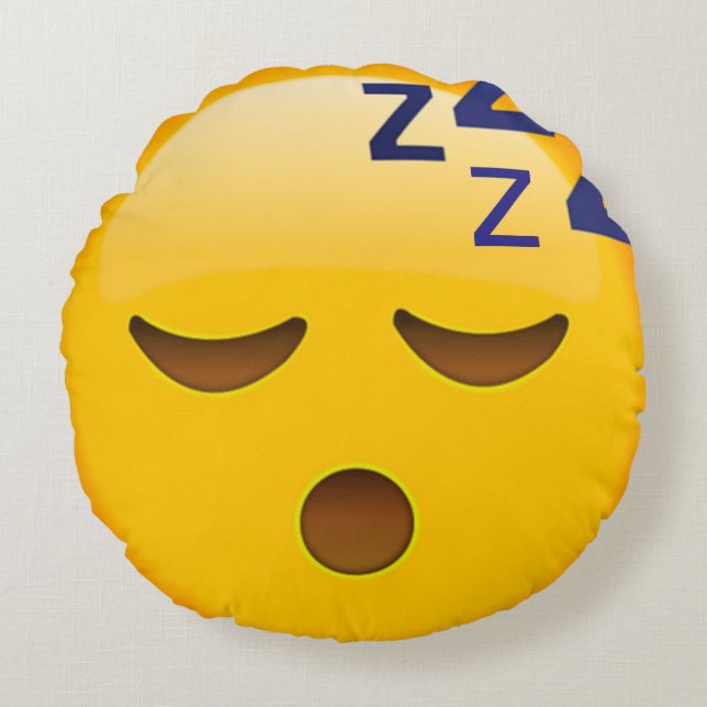 Sleeping Emoji Round Cushion (Front)