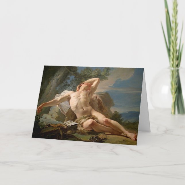 Sleeping Endymion Fine Art Greetings Card (Front)