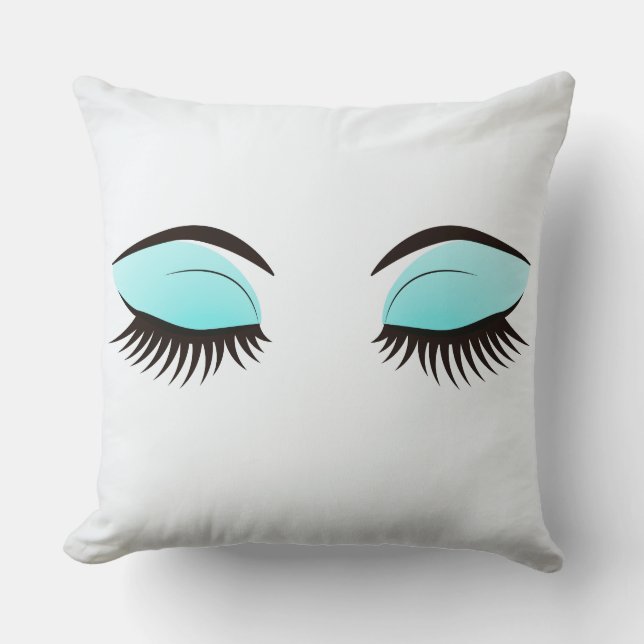 Sleeping Eyes Eyelashes Throw Pillow (Front)