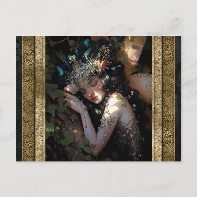 Sleeping Fairy Girl Fantasy Art Postcard (Front)