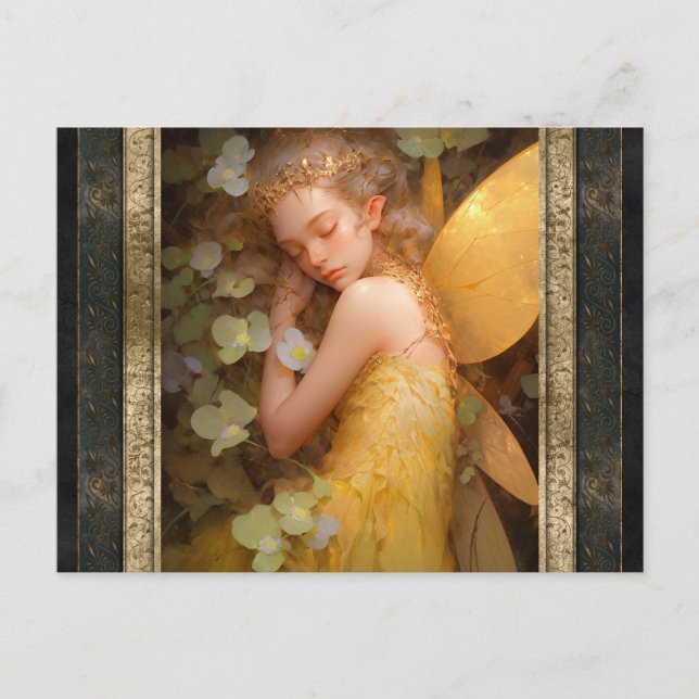 Sleeping Fairy Girl Fantasy Art Postcard (Front)