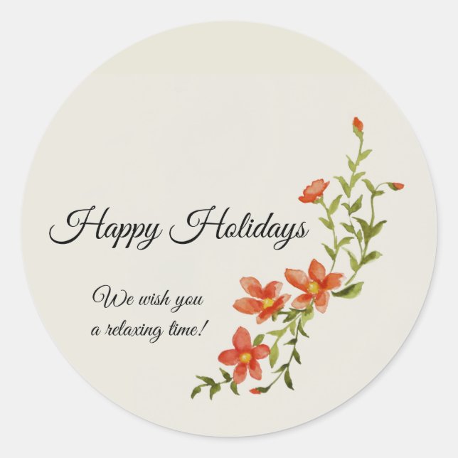 Sleeping Flat Greeting Card Classic Round Sticker (Front)