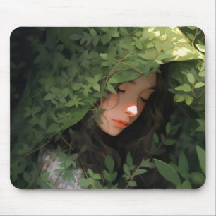 Sleeping Forest Girl Anime Mouse Mat