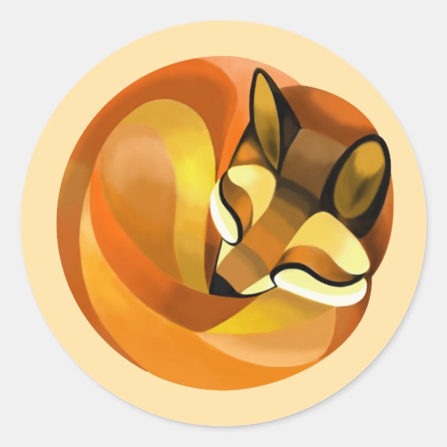 Sleeping Fox Classic Round Sticker (Front)