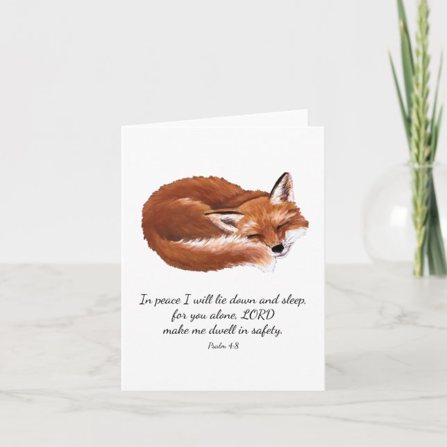 Sleeping Fox Encouragement Card (Front)