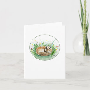 Sleeping Fox Folded Note Card