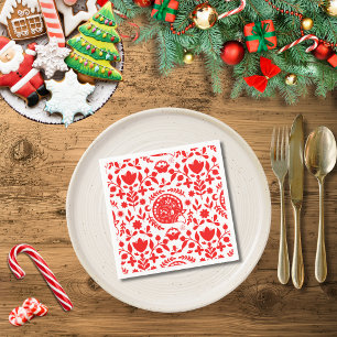 Sleeping Fox Folk Art Napkin