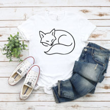 Sleeping Fox Line Art – Minimal Nature Animal 