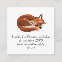 Sleeping Fox Scripture Card