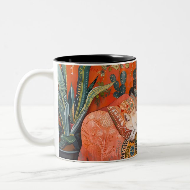 Sleeping Fox Two-Tone Coffee Mug (Left)