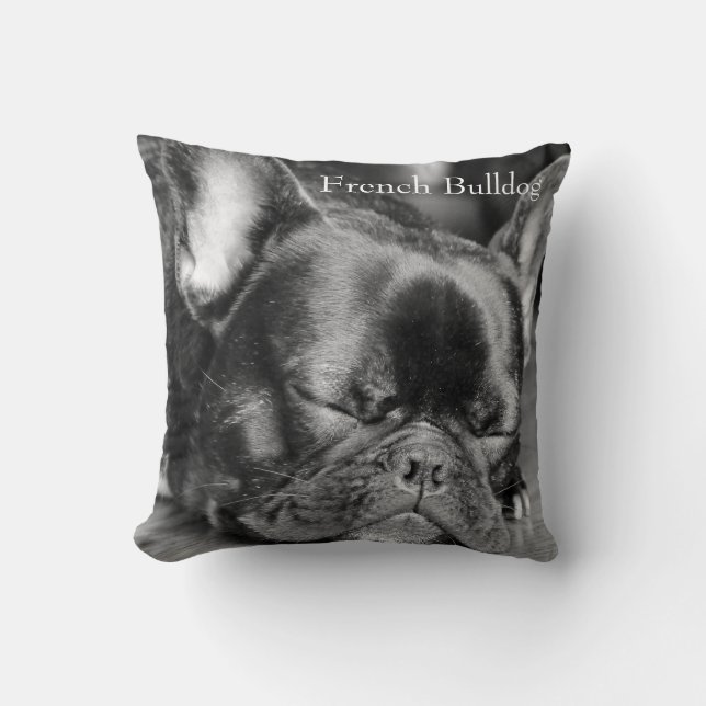 Sleeping French Bulldog Cushion (Front)