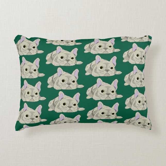 Sleeping French Bulldog Decorative Cushion (Front)