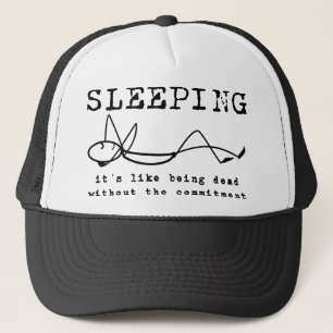 Sleeping Funny Ball Cap Hat