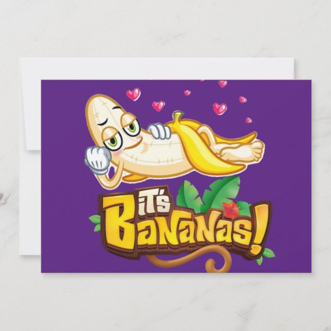 Sleeping funny banana cartoon  invitation (Front)