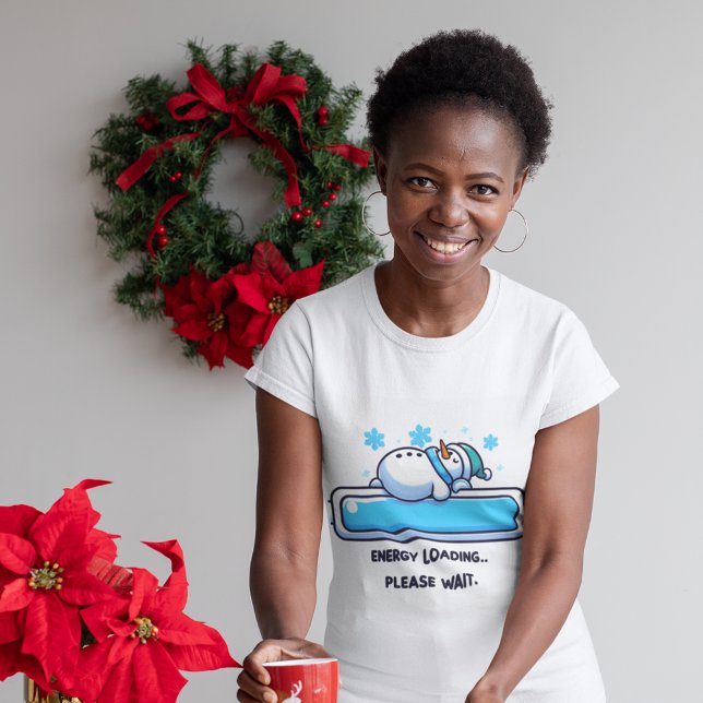 Sleeping Funny Snowman Loading Energy T-Shirt (Creator Uploaded)