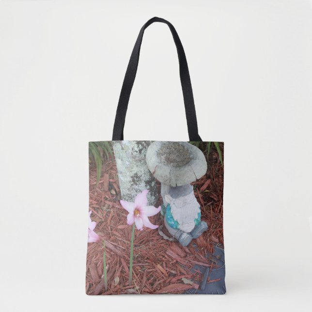 Sleeping garden gnome tote bag (Front)