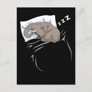 Sleeping Gift Kids Cute Elephant Gift Sleeping Postcard