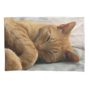 Sleeping Ginger cat Pillowcase