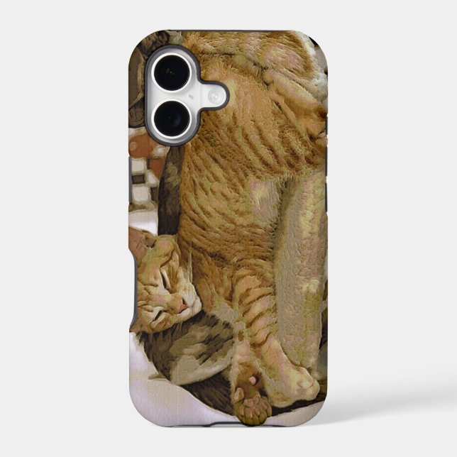 Sleeping Ginger Tabby Cat Kitten Phone Case (Back)