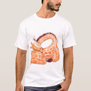 Sleeping Giraffe: Gentle Watercolor T-Shirt