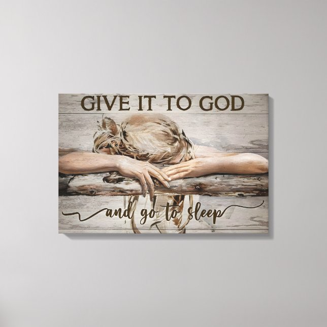 Sleeping Girl Wall Art Canvas, Give It To God (Front)