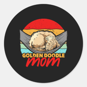 Sleeping Golden Doodle Mum Dog Lover Classic Round Sticker