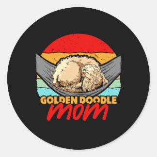 Sleeping Golden Doodle Mum Dog Lover Classic Round Sticker