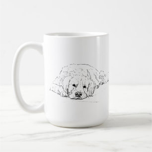 Sleeping Golden Retriever, Dog Drawing  Coffee Mug