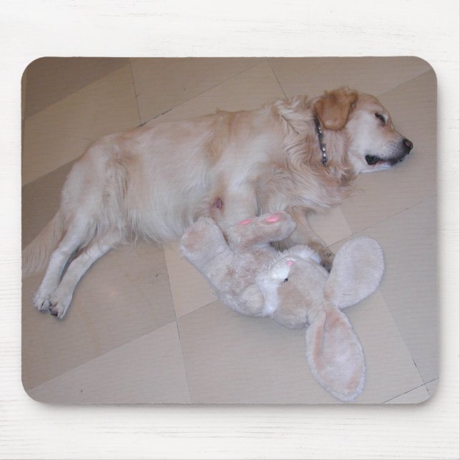 Sleeping Golden Retriever Mouse Mat (Front)