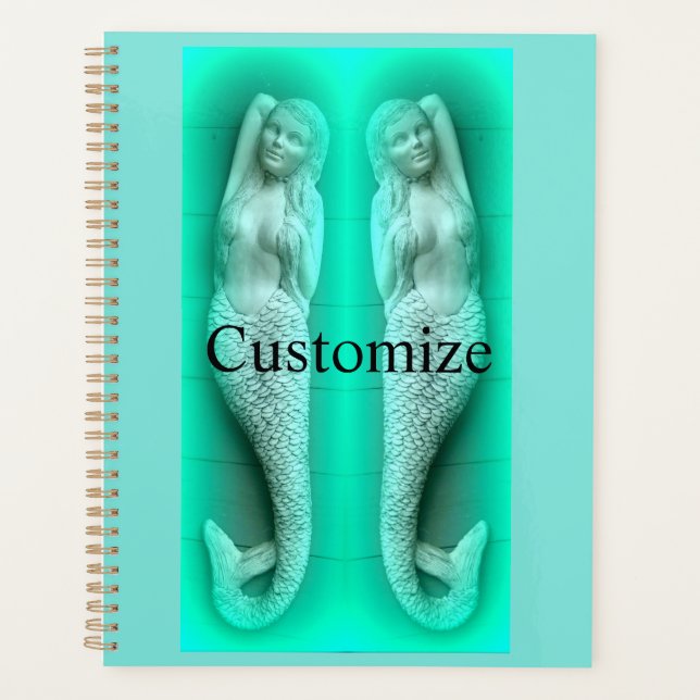 sleeping green mermaid planner (Front)