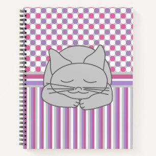 Sleeping Grey Cat Pattern Notebook