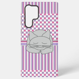 Sleeping Grey Cat Pattern Samsung Galaxy Case
