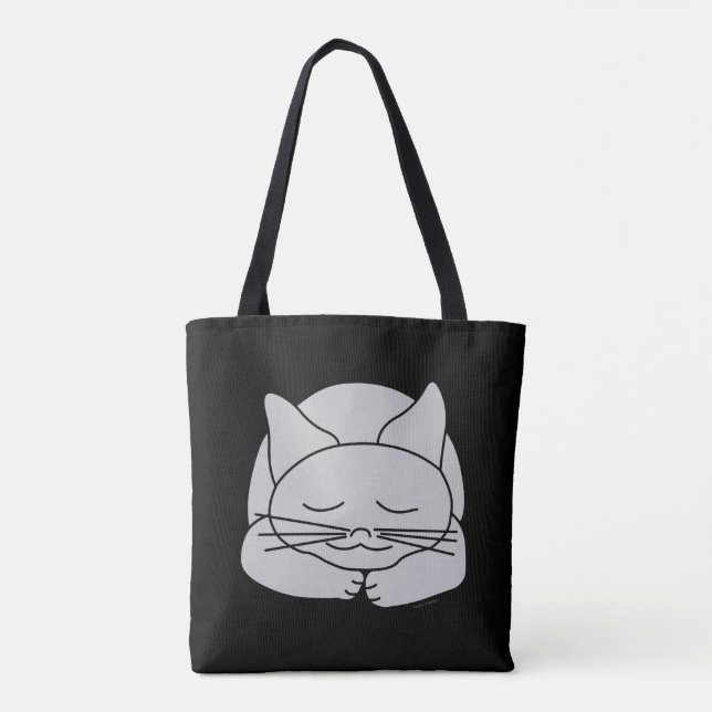 Sleeping Grey Cat Tote Bag (Back)